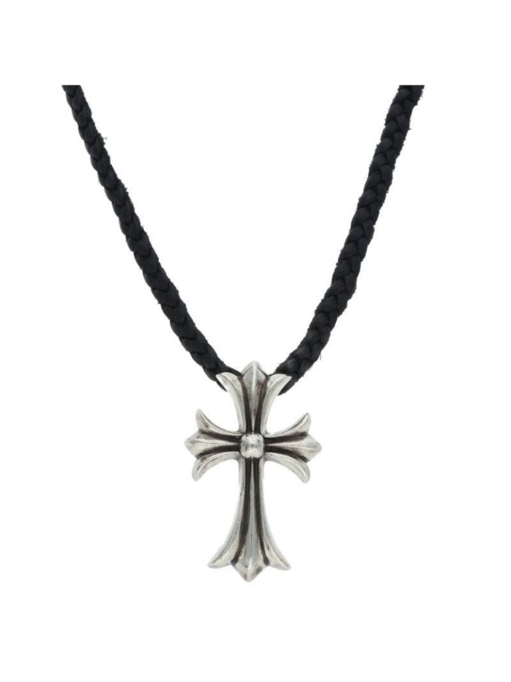 Chrome Hearts CH BC Small CH Cross Boro Chip Silver Necklace